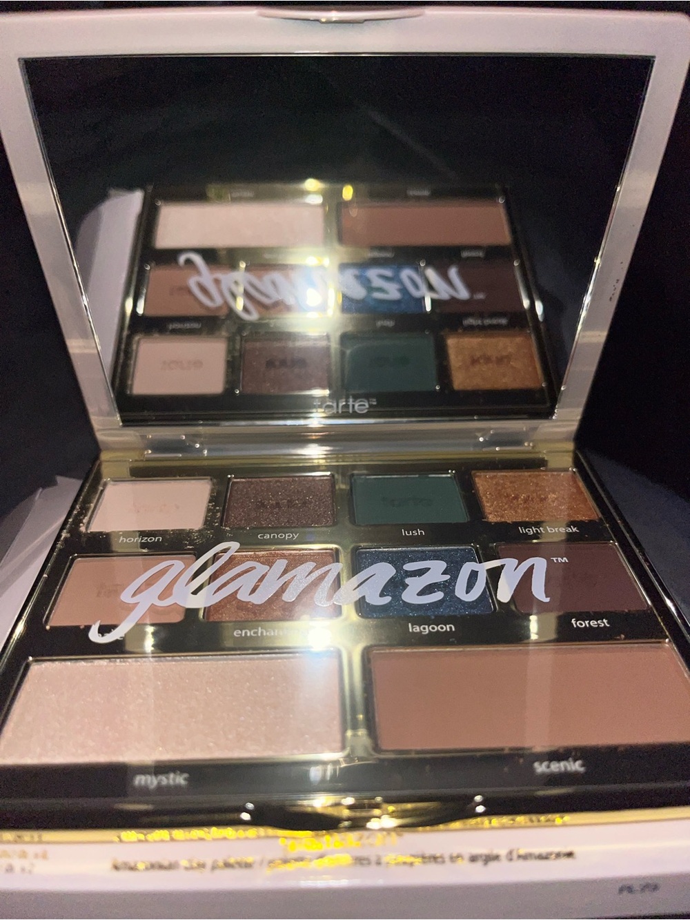 TARTE Glamazon Eyeshadow Palette — Cream, Brown, Green & Gold Tones